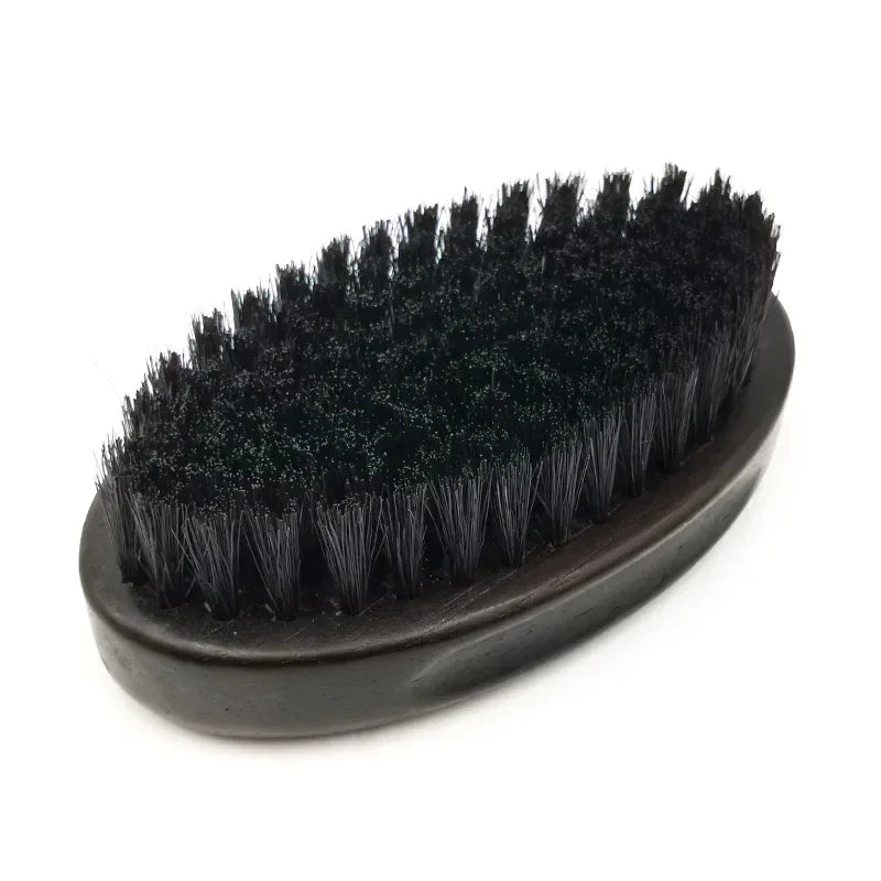 Professional Soft Boar Bristle Wood Beard Brush Hairdresser Shaving Brush Comb Men Mustache Comb Kit With Gift Bag Hair Comb Set Peaceful Pleasures Health and Wellness black