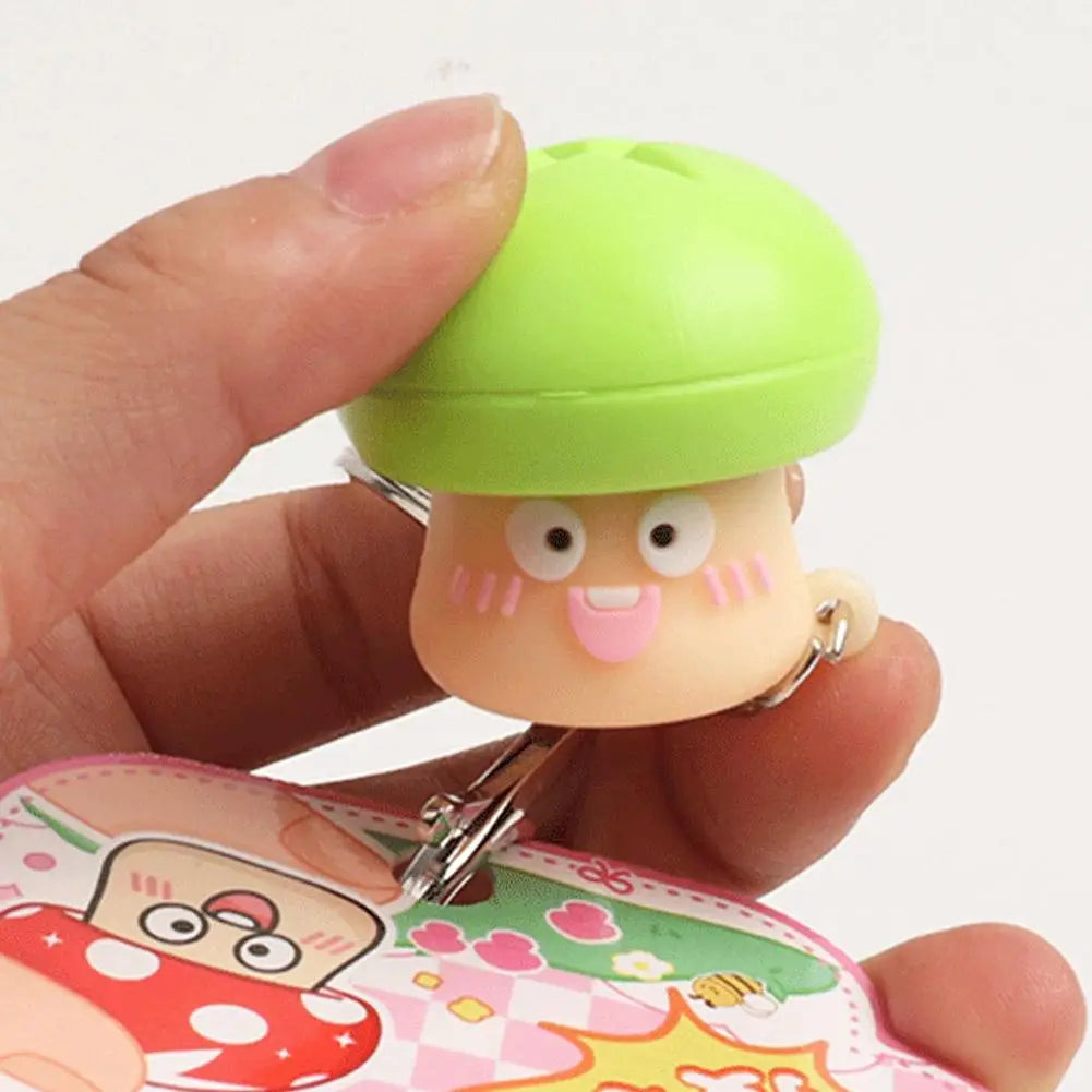 Mini Mushroom Fidget Toy Keychain Plastic Press Pop Sensory Stress