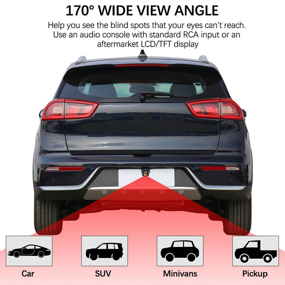 720P Car Backup Camera 170° Wide Angle Night Vision Waterproof Peaceful Pleasures Health and Wellness