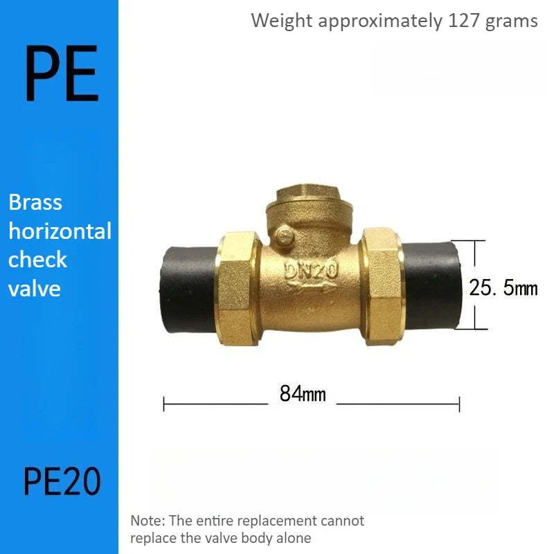Brass PE Check Valve – Double Union One-Way Connector