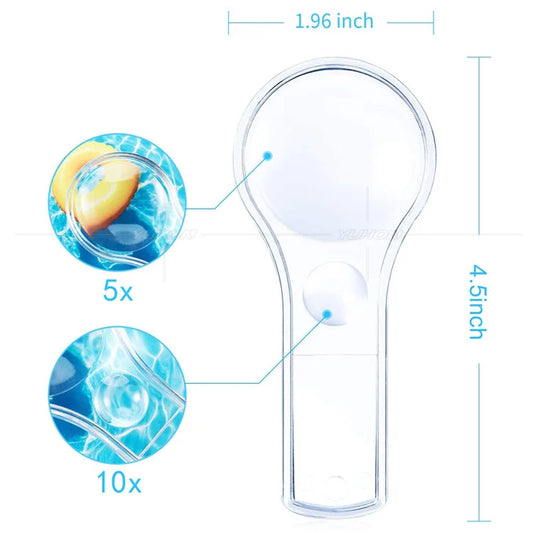 10X Loupe 52Mm Double Lens Handheld Acrylic High Transmittance Reading 5X Magnifying Glass for The Elderly To Carry Peaceful Pleasures Health and Wellness 3x 8x