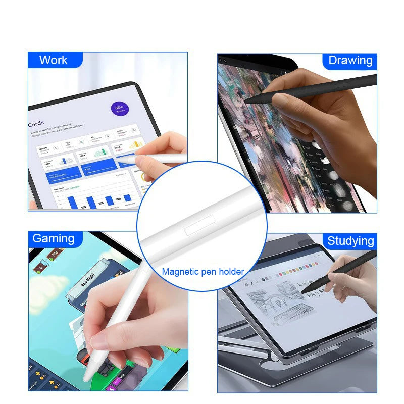 Generic Pencil Stylus For Apple IPad Silicone-Tip Capacitive Stylus Pen Stylish Design With Comfortable Grip Convenient Storage Peaceful Pleasures Health and Wellness