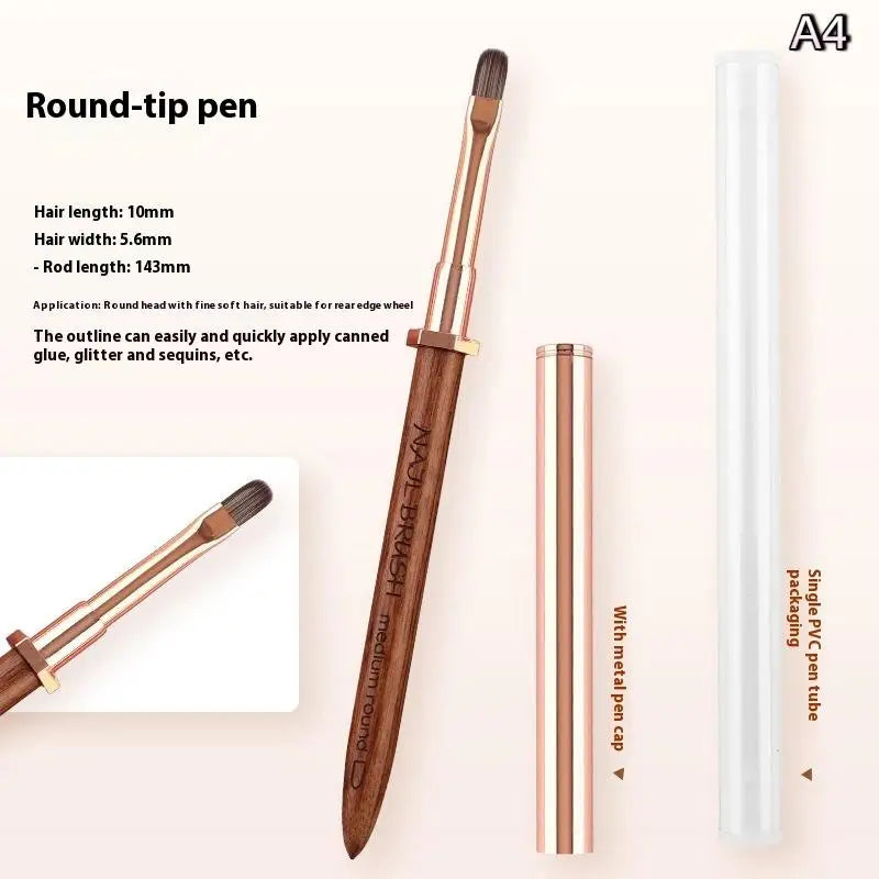Sandalwood Nail Art Detail Brush – Manicure Painting Pen