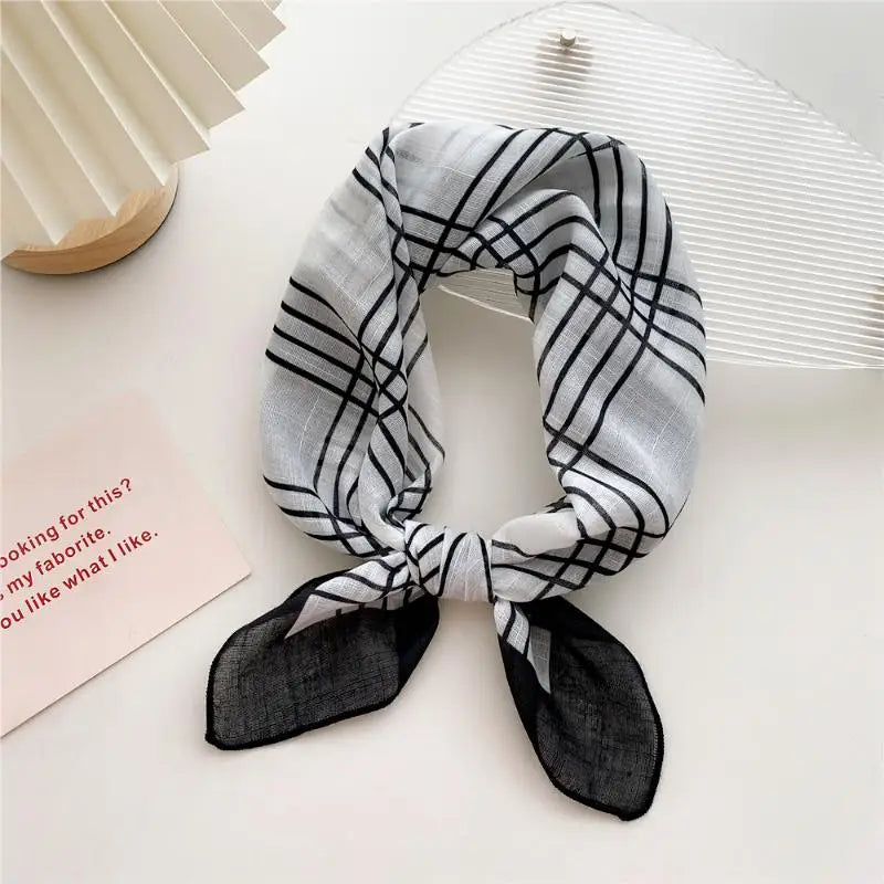 58cm Square Scarf – Handkerchief Print Neck, Hair & Bag Wrap