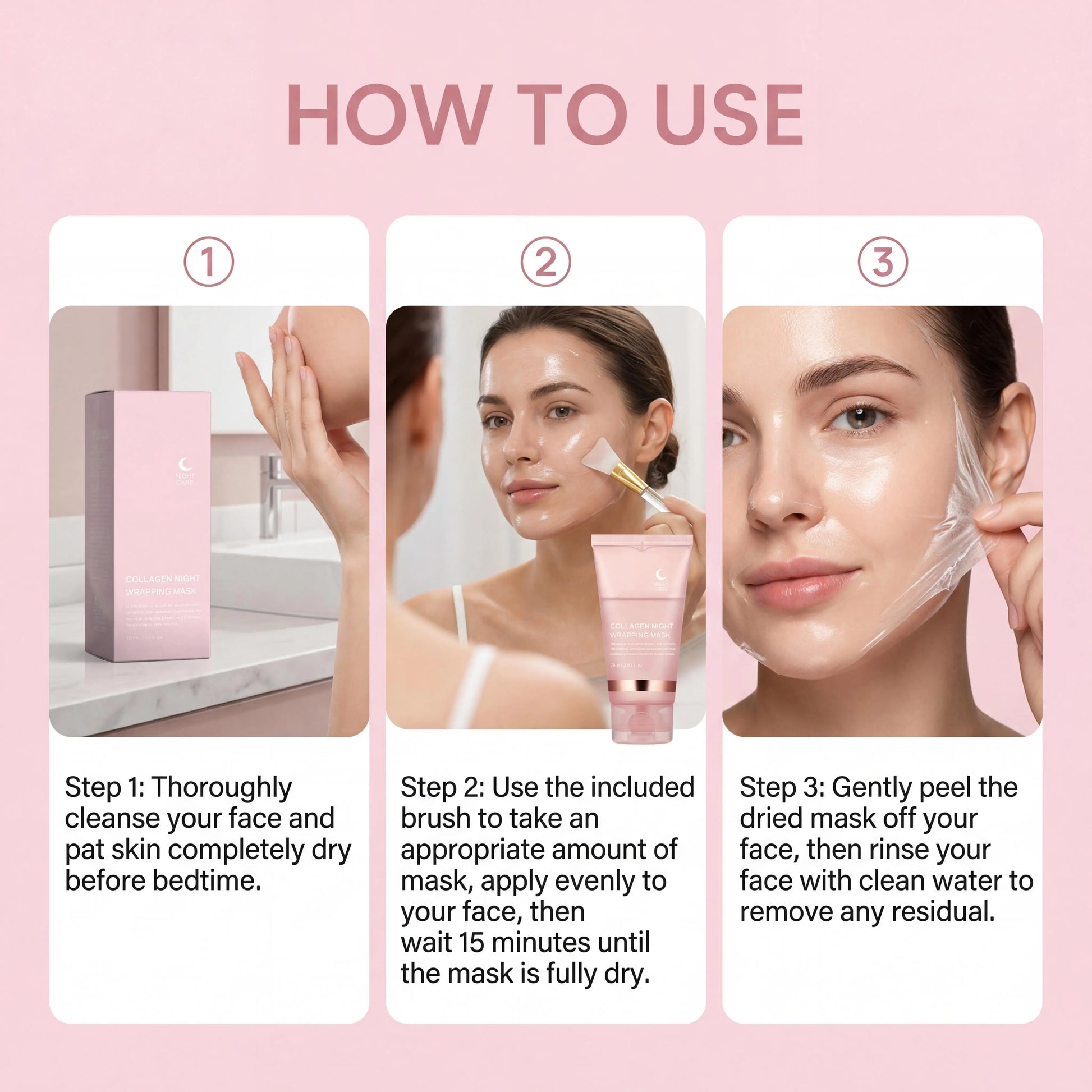 Nourishing Collagen Peel-Off Facial Mask Set for Skin Care Peaceful Pleasures Health and Wellness