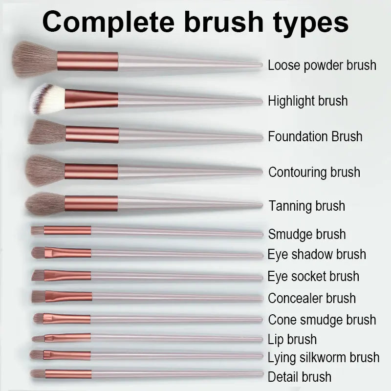 RUNTOIN 13-Piece Professional Makeup Brush Set – Travel Kit