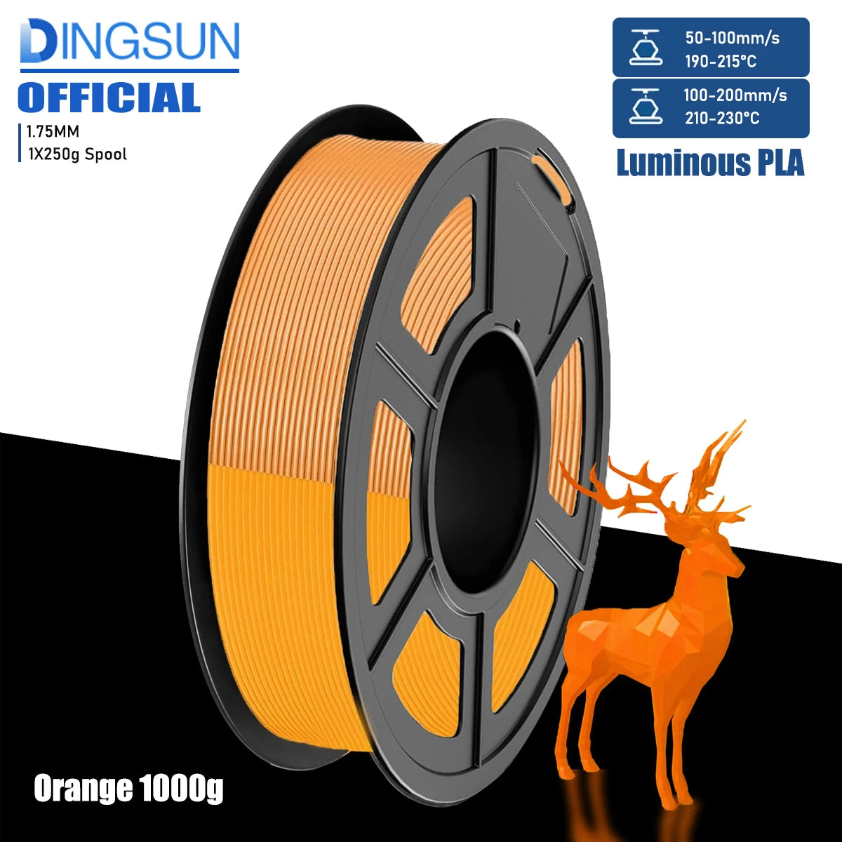 Glow in the Dark PLA Filament 1.75mm – 4 Colors for FDM Printers
