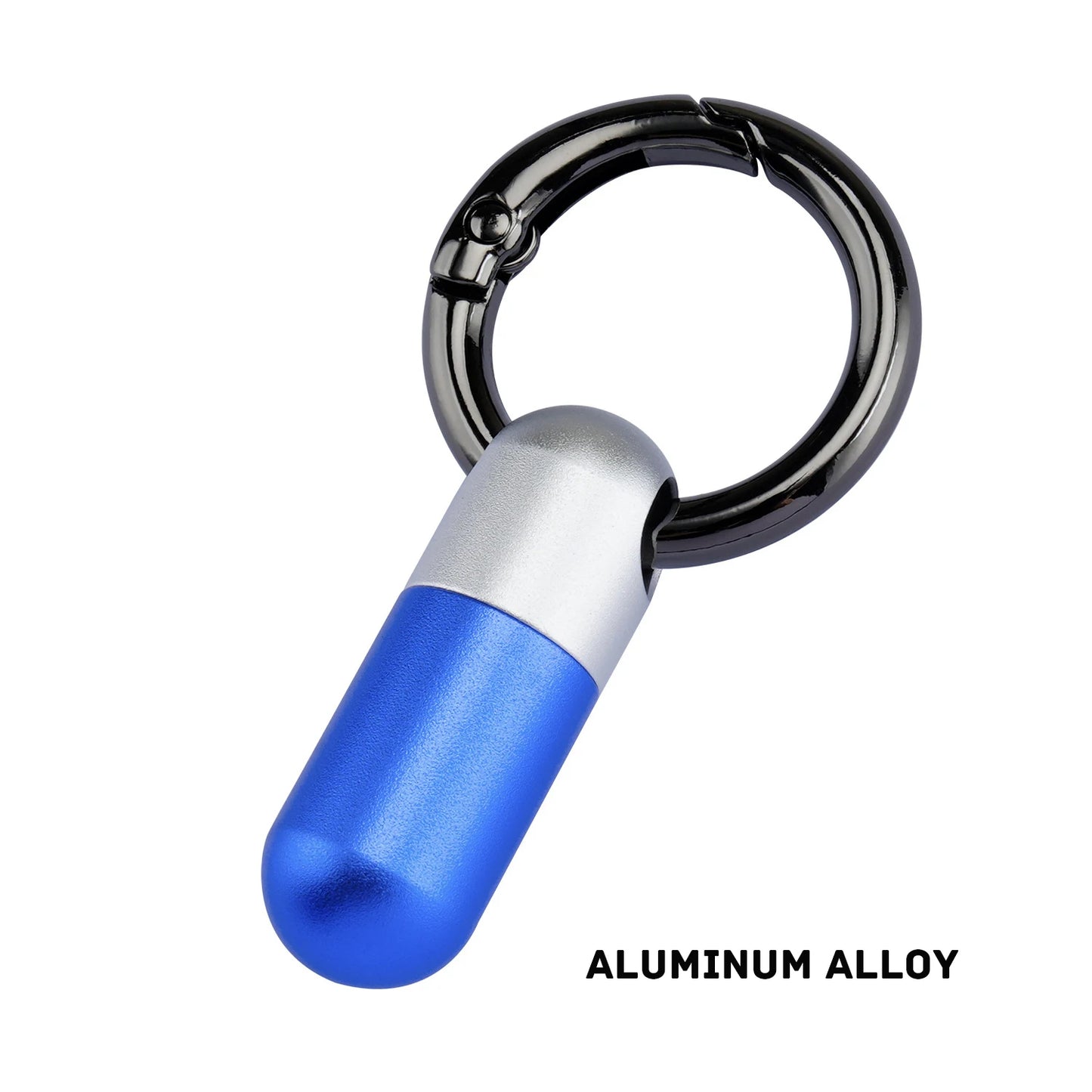 Pure Titanium Waterproof Bunker Portable Small Pill Box Sealed Waterproof Keyring Mini Carry-on First Aid Pill Bottle Three Colo Peaceful Pleasures Health and Wellness Aluminum alloy BLUE