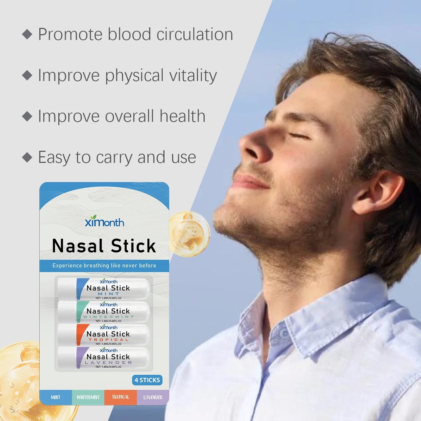 Nasal Inhaler Sticks Set – Natural Cooling Fresh Breathing