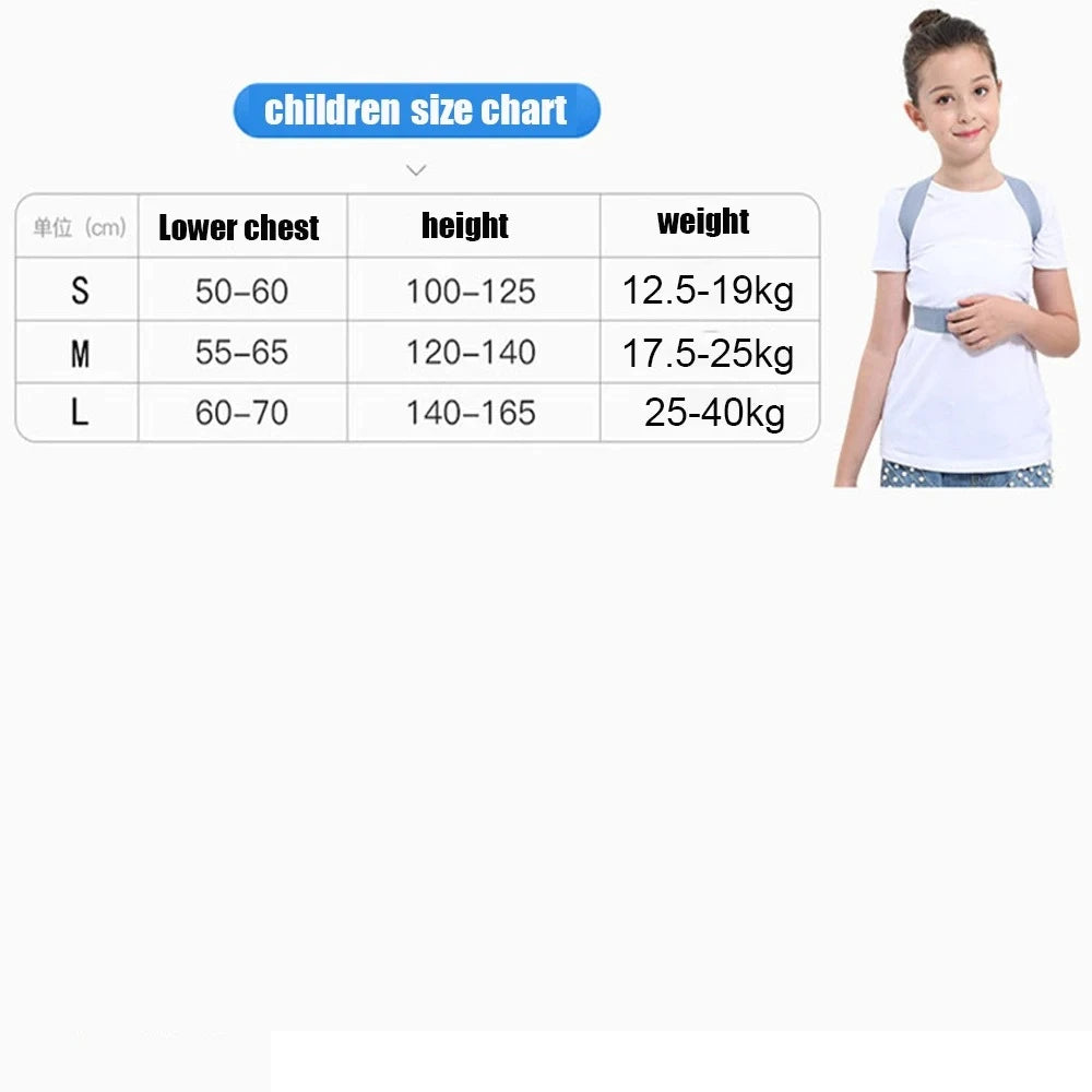 Children Adjustable Posture Corrector Back Support Boys Girls Shoulder Belt Rectify Straighten Correction Pain Relief Beauty Kid Peaceful Pleasures Health and Wellness