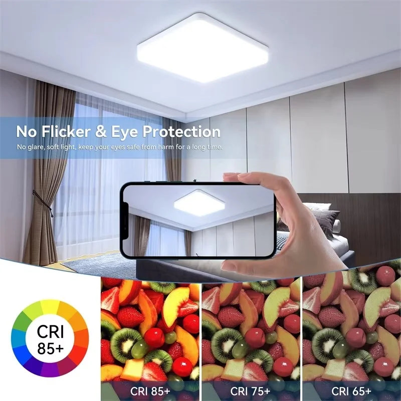 RUNTOIN 36W-48W Modern LED Flush Mount Ceiling Light Fixture