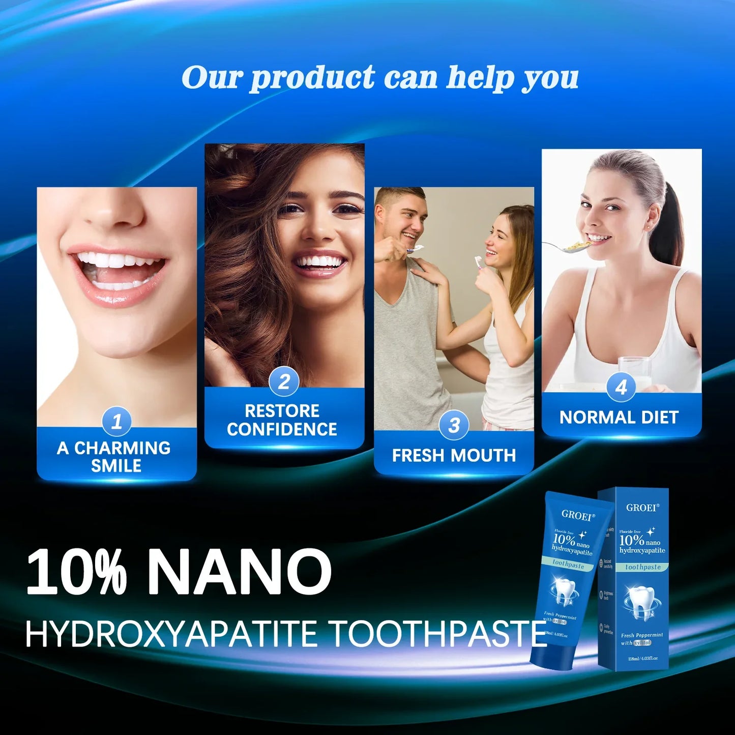 GROEI Hydroxyapatite Toothpaste | Whitening & Cavity Defense