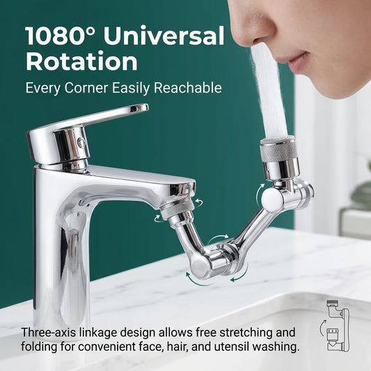Rotatable Multifunctional Extension Faucet Aerator Kitchen Sink Faucet Extender Adapter Bathroom Tap Swivel Robotic Arm Sink Fit Peaceful Pleasures Health and Wellness