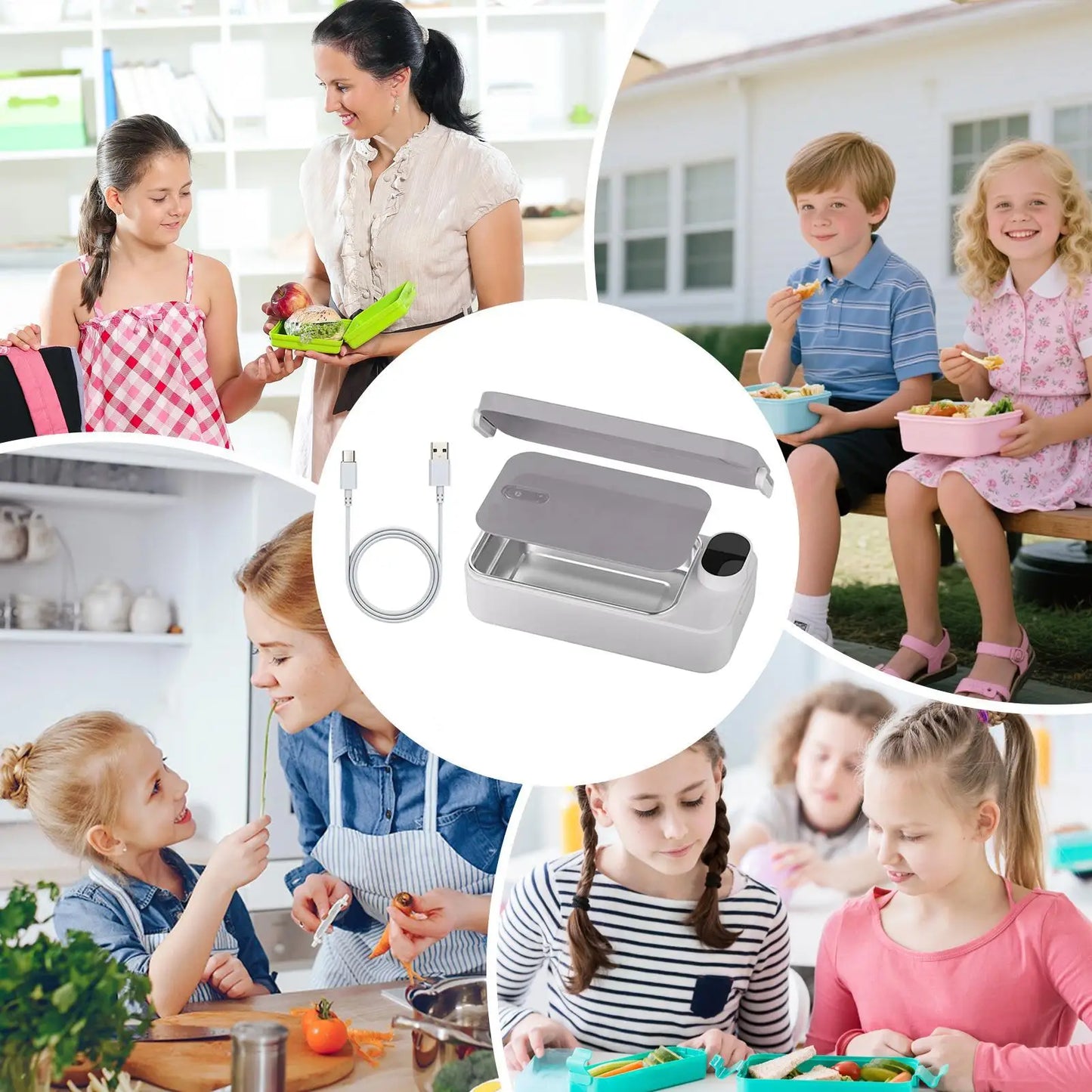 Portable Electric Lunch Box | Rechargeable Stainless Warmer