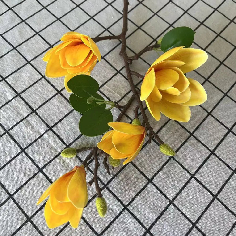 Silk Magnolia Artificial Bouquet – Wedding & Home Décor Flowers