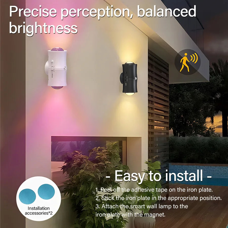Rechargeable RGB Motion Sensor LED Wall Light – Magnetic Mount