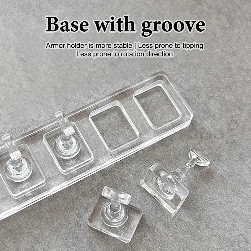 Nail Stand Non-Magnetic False Nail Tips Holder For Cat Eye Gel Press On Nails Display Rack Acrylic Nail Painting 1/5/10 Grids Peaceful Pleasures Health and Wellness