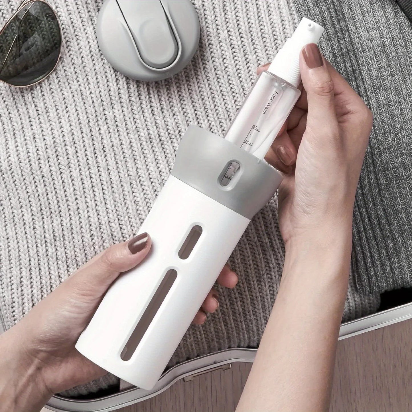 4-in-1 Refillable Travel Dispenser Bottles – Shampoo & Lotion