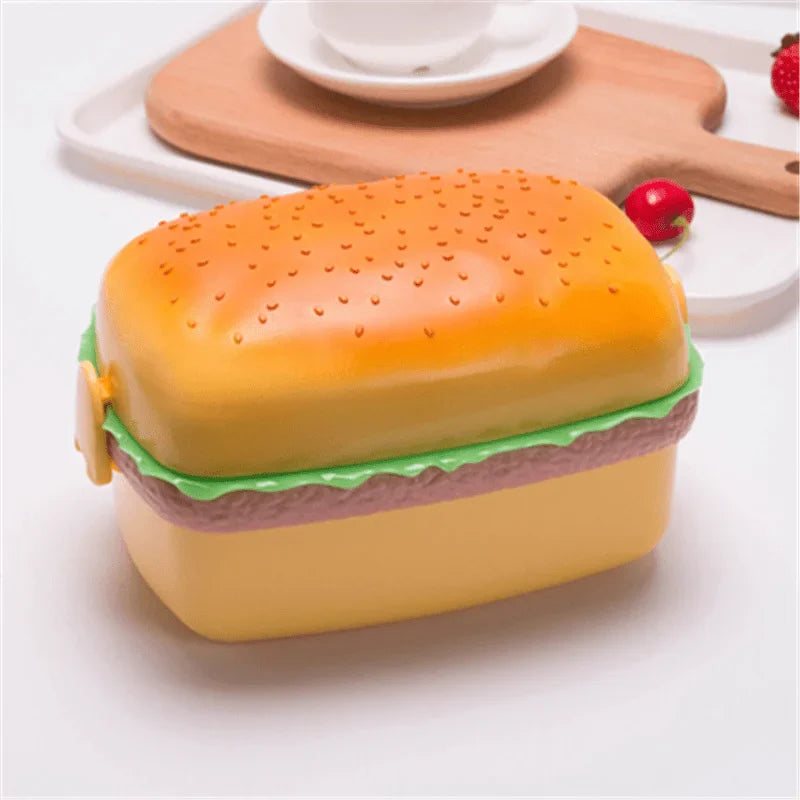 Hamburger Bento Lunch Box – Double Tier Microwave Container