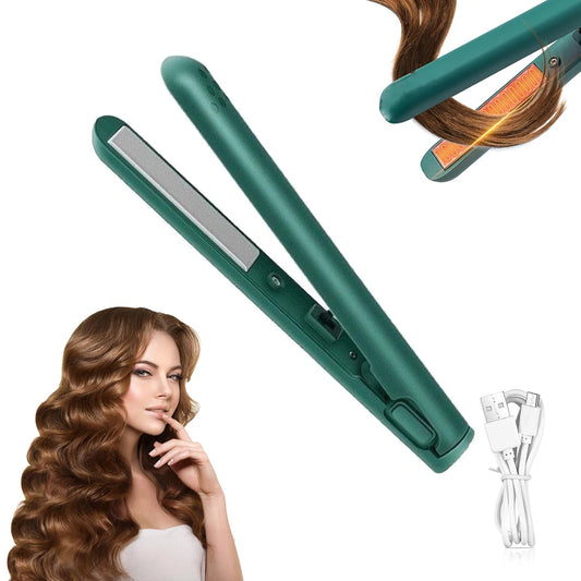 2-in-1 Mini Hair Straightener & Curler, Dual Purpose Curling Iron, Portable Curling Wand and Flat Iron Travel for All Hair Types Peaceful Pleasures Health and Wellness