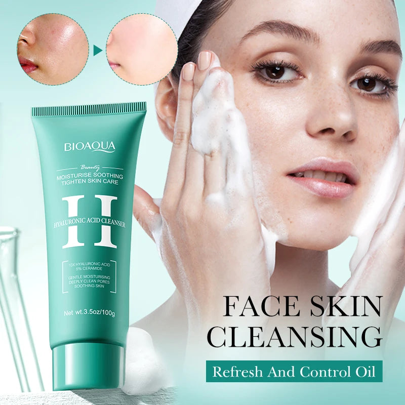BIOAQUA Hyaluronic Acid Foaming Face Wash | Moisturizing Cleanser
