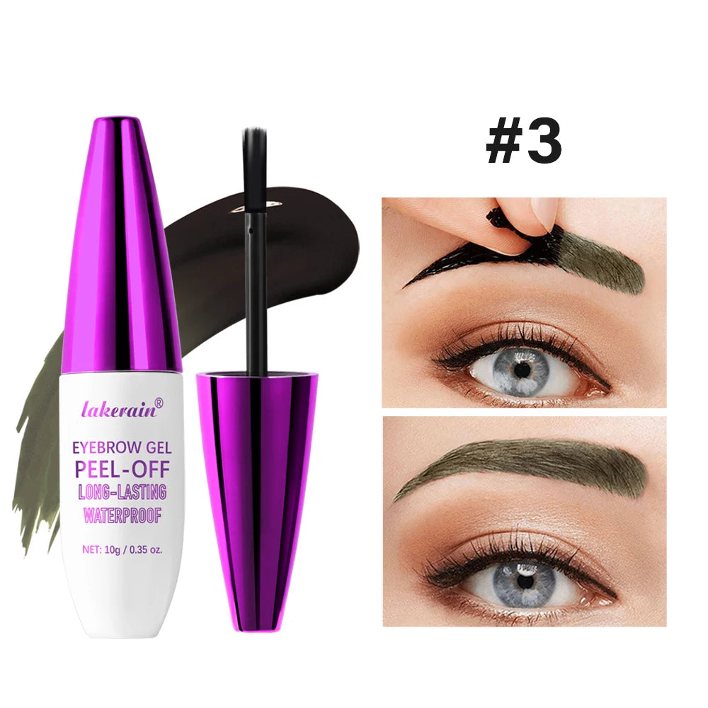 Waterproof Tattoo Peel Off Eyebrow Gel Tint long-lasting Semi Permanent Brow Tint Transfer-proof Defined Looking Brows Cosmetics Peaceful Pleasures Health and Wellness 3 LIGHT BROWN