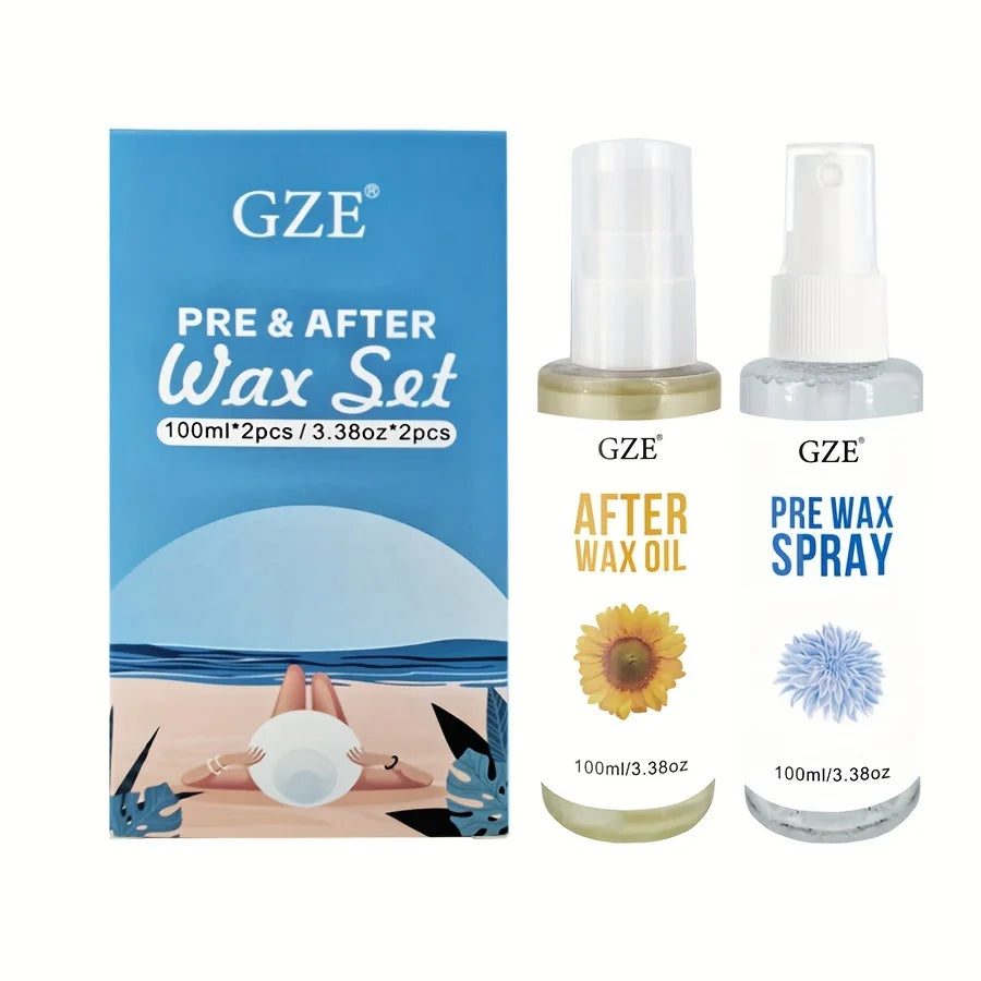 GZE Pre & After Wax Set – Cleanse & Hydrate Waxing Kit (2×100ml)