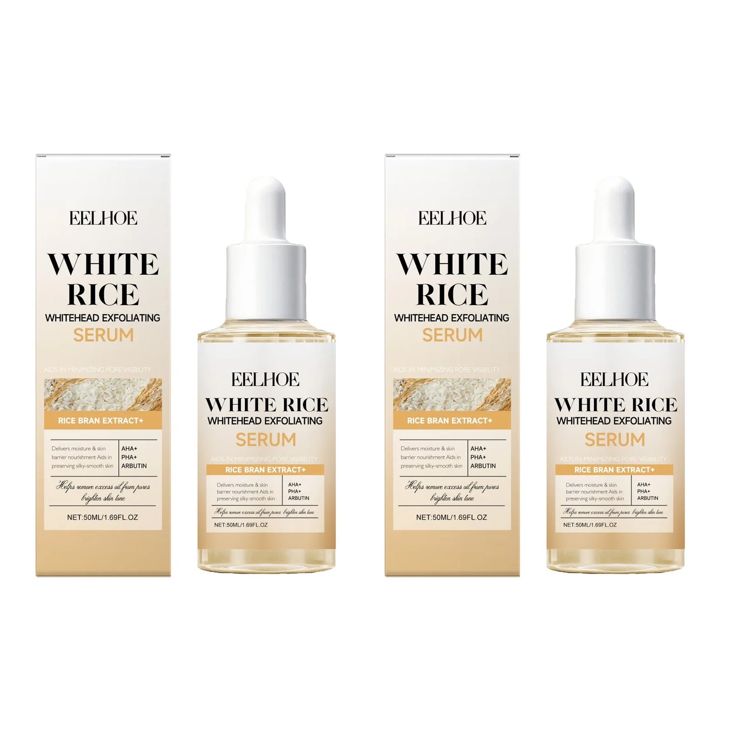 Black & White Rice Exfoliating Serum Set – BHA & Niacinamide