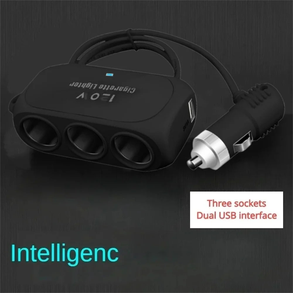 120W 3-in-1 Car Charger USB-C & USB Fast Charging Splitter