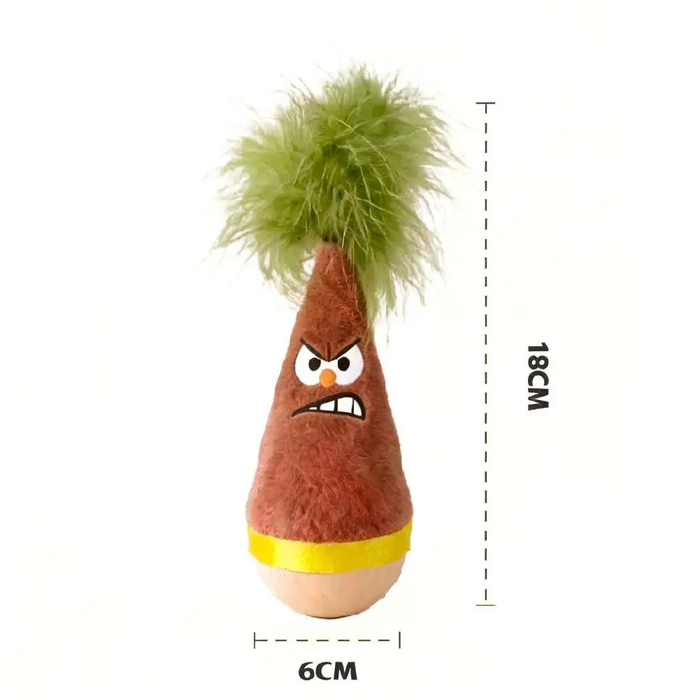 Cat Tumbler Funny Toys Tease Feathers Design Cat Stick Self-hey Relieve Boredom Essential Tumbler Toys Roly-poly Wooden Pet Toys Peaceful Pleasures Health and Wellness