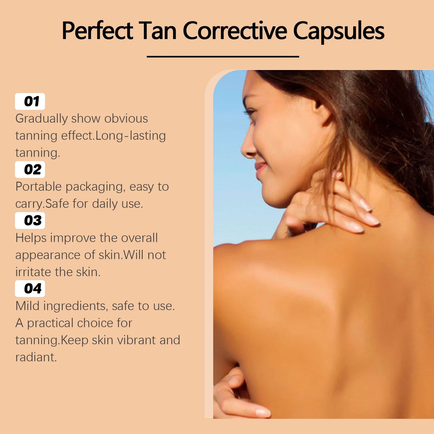Sunless Self-Tanning Capsules – Natural Bronze Glow Serum 30pc