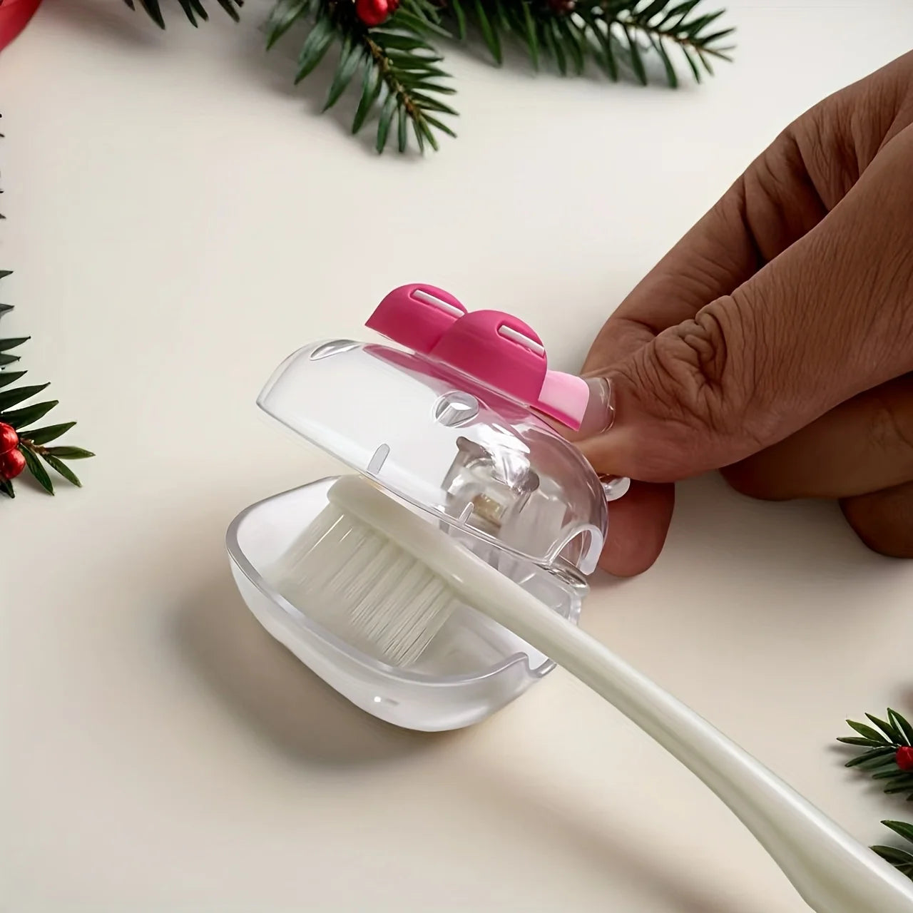 Cherry Toothbrush Holder – Dual Ventilation, ABS Plastic Toothbrush Holder Peaceful Pleasures Health and Wellness