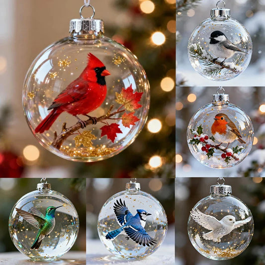 Hummingbird Christmas Ball Ornament | 3D Clear Plastic Tree Decor Christmas Tree Ornament Oasis Select