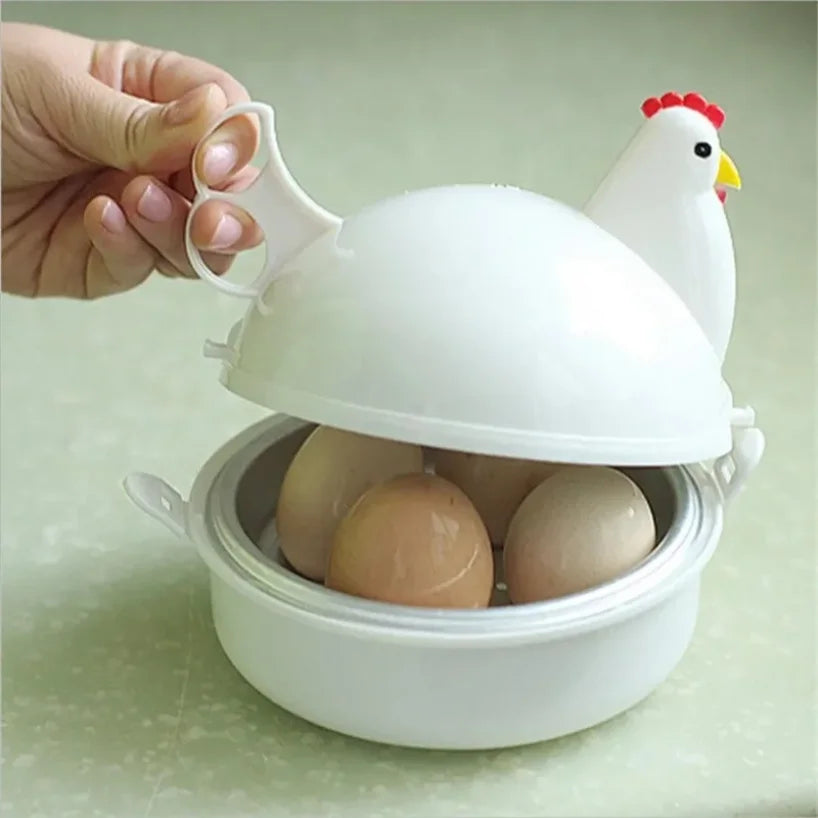 Chicken Shaped Microwave Egg Cooker & Steamer – 4 Eggs