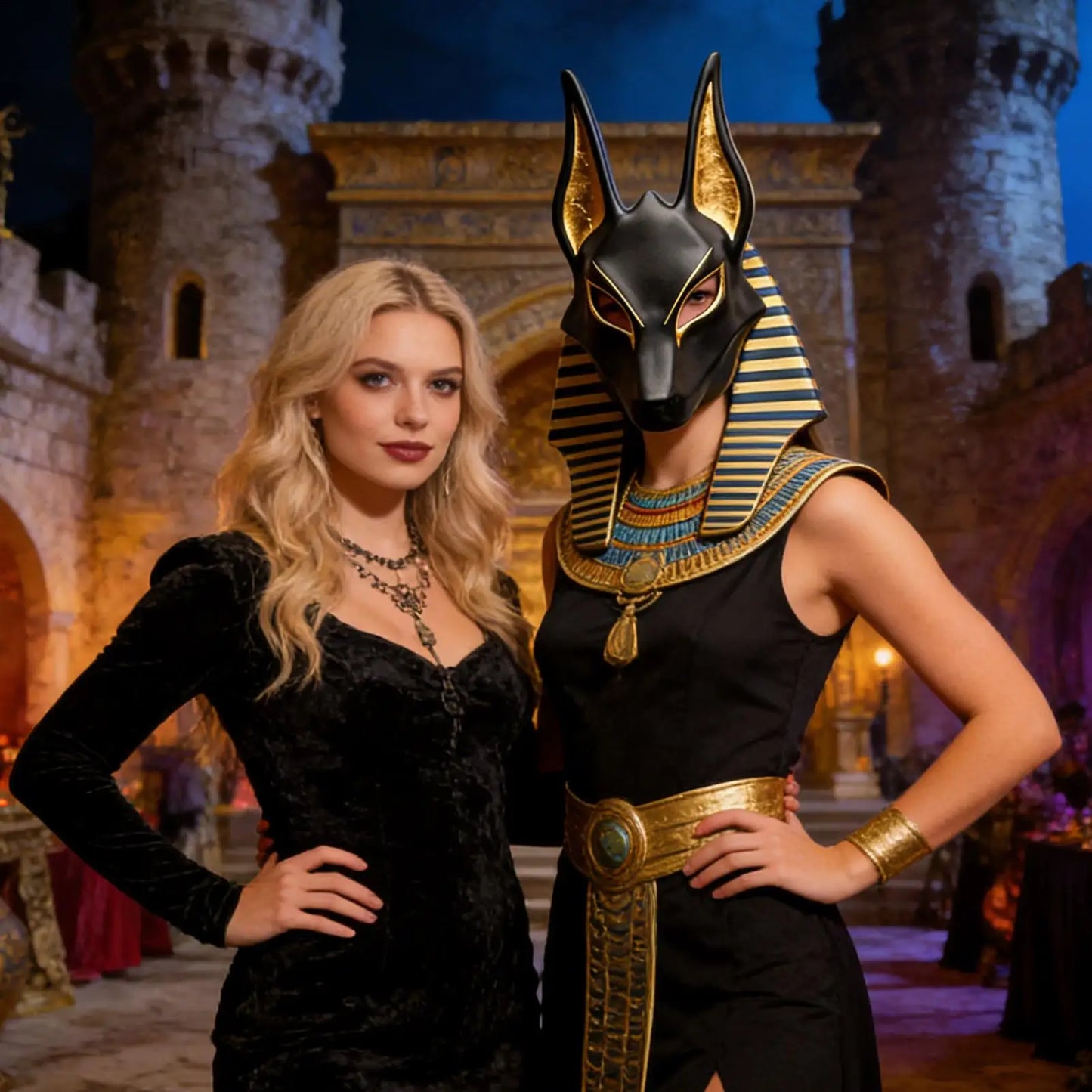 The Jackal God Masque Halloween Role Play Props Hand Painted Faux Gold Masquerade Masque For Holiday Masquerade Party Theater Peaceful Pleasures Health and Wellness