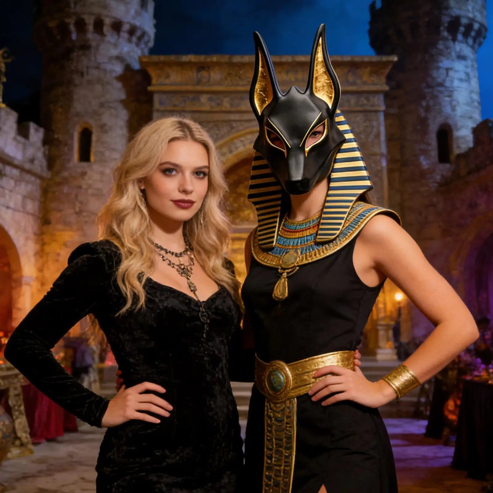 The Jackal God Masque Halloween Role Play Props Hand Painted Faux Gold Masquerade Masque For Holiday Masquerade Party Theater Peaceful Pleasures Health and Wellness