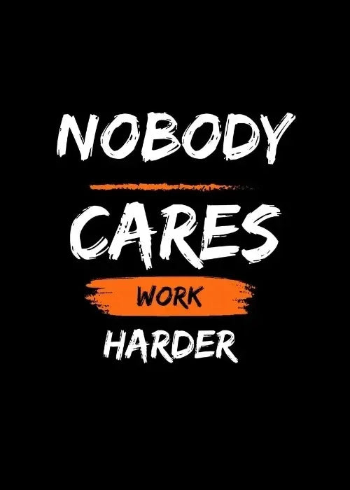 Inspiration Black Background Poster Canvas Printing Nobody Cares Work Harder Wall Art Decor Quotes Bar Home Room Wall Decoration Peaceful Pleasures Health and Wellness A6 40X60CM