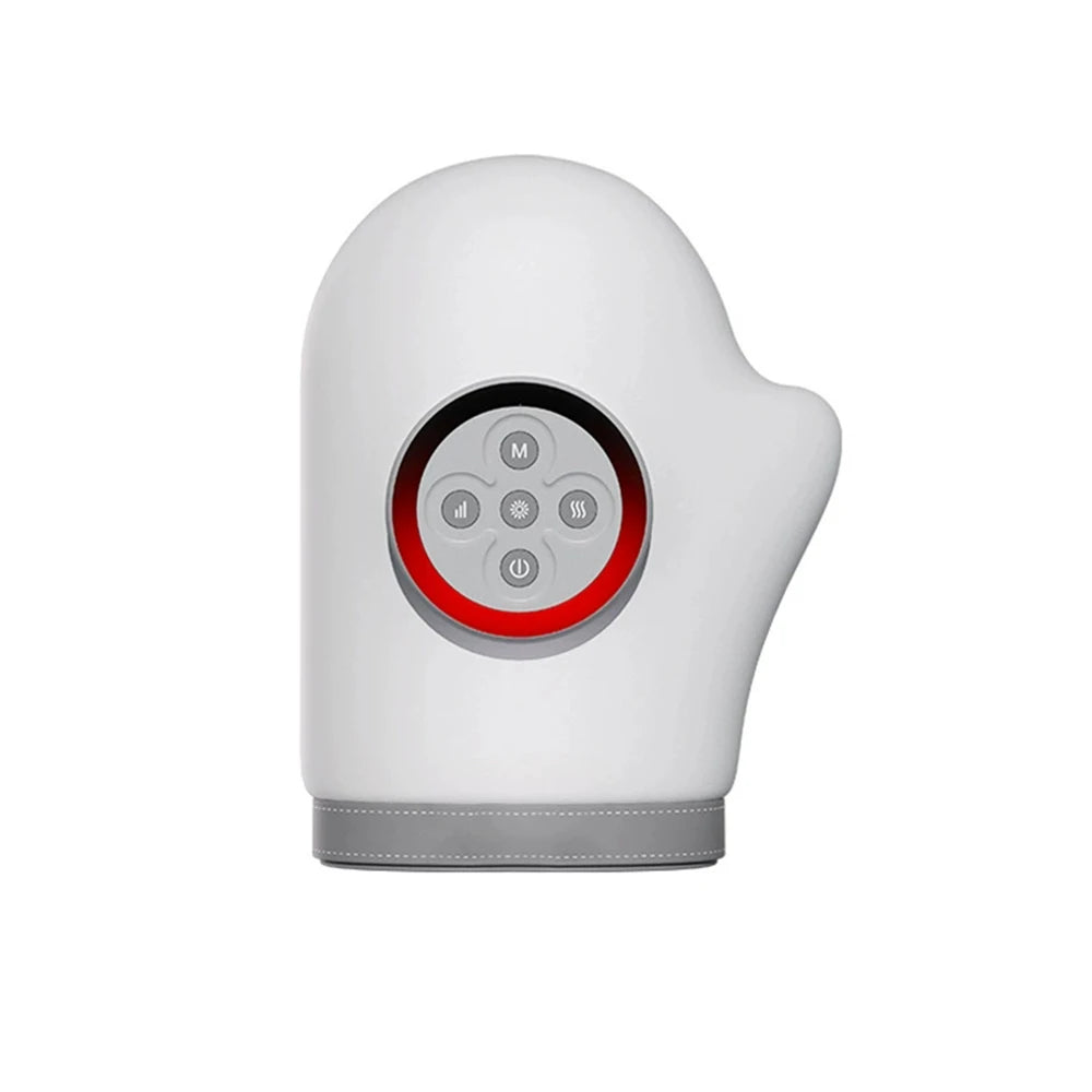 Electric Hand Massager Air Pressure Kneading Wrist Massager Gas-bag Finger Massage Glove Hot Compress Acupoint Finger Masajeador Peaceful Pleasures Health and Wellness WHITE