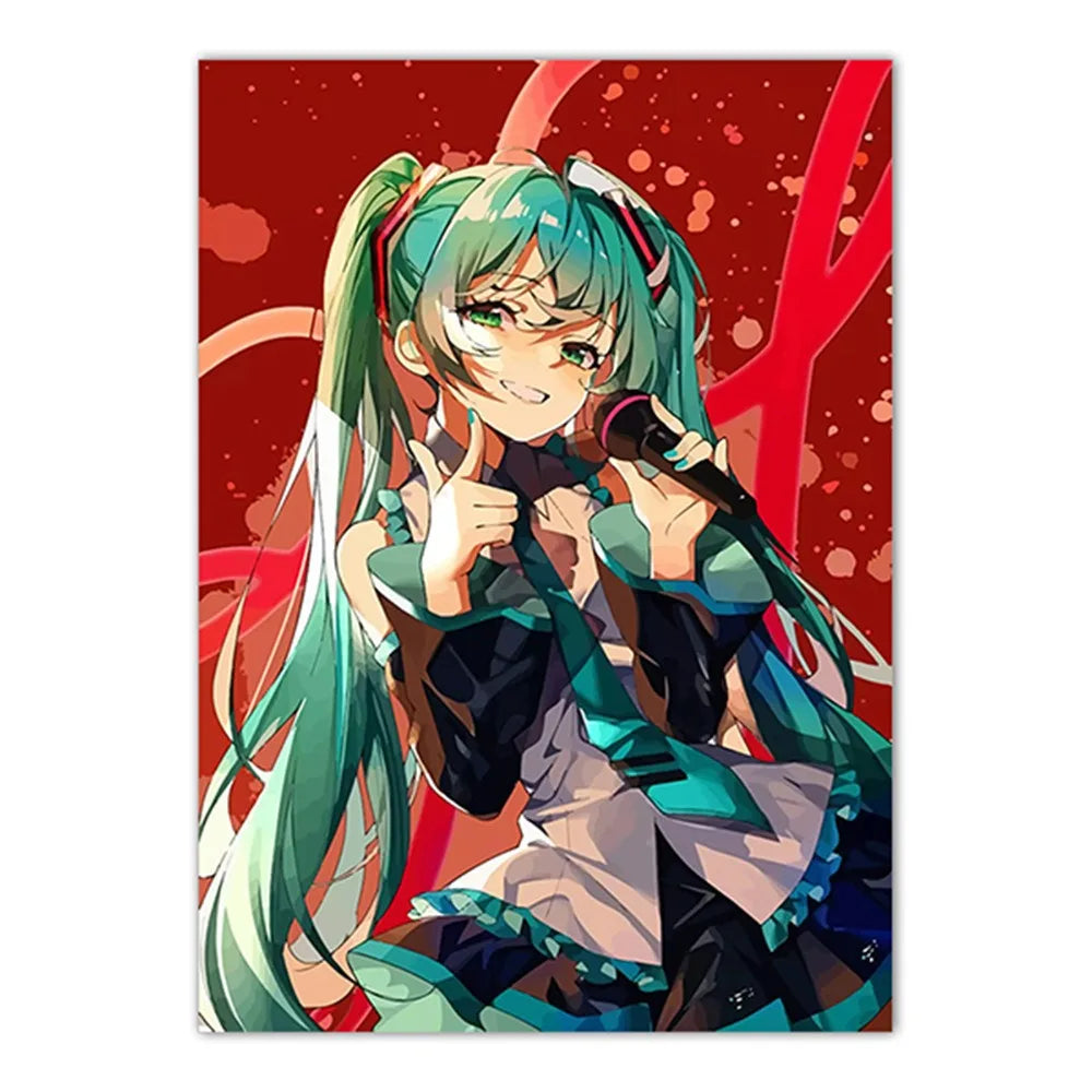 Hatsune Miku Canvas Wall Art Print | Anime Room Decor