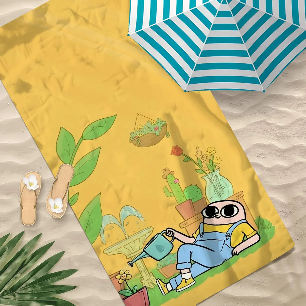 Cartoon Quick-Dry Beach Towel | Soft Pool & Travel Towel