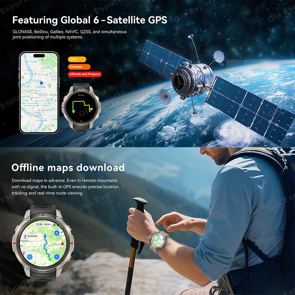 Ola Esporte GPS Smartwatch AMOLED 5ATM | 170+ Sports Modes