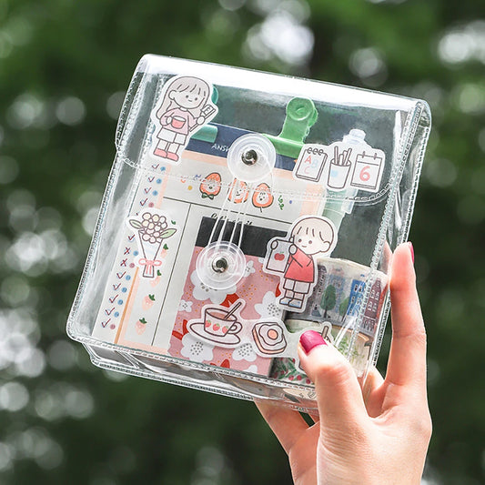 Clear Cosmetic Bag Waterproof PVC Pencil Pouch Toiletry Carry Peaceful Pleasures Health and Wellness