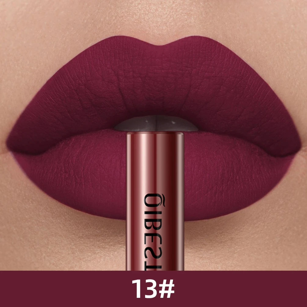 24 Colors Long Lasting Matte Nude Liquid Lipstick Waterproof Non-stick Cup Sexy Nude Red Brown Lip Gloss Lips Makeup Cosmetics Peaceful Pleasures Health and Wellness 13