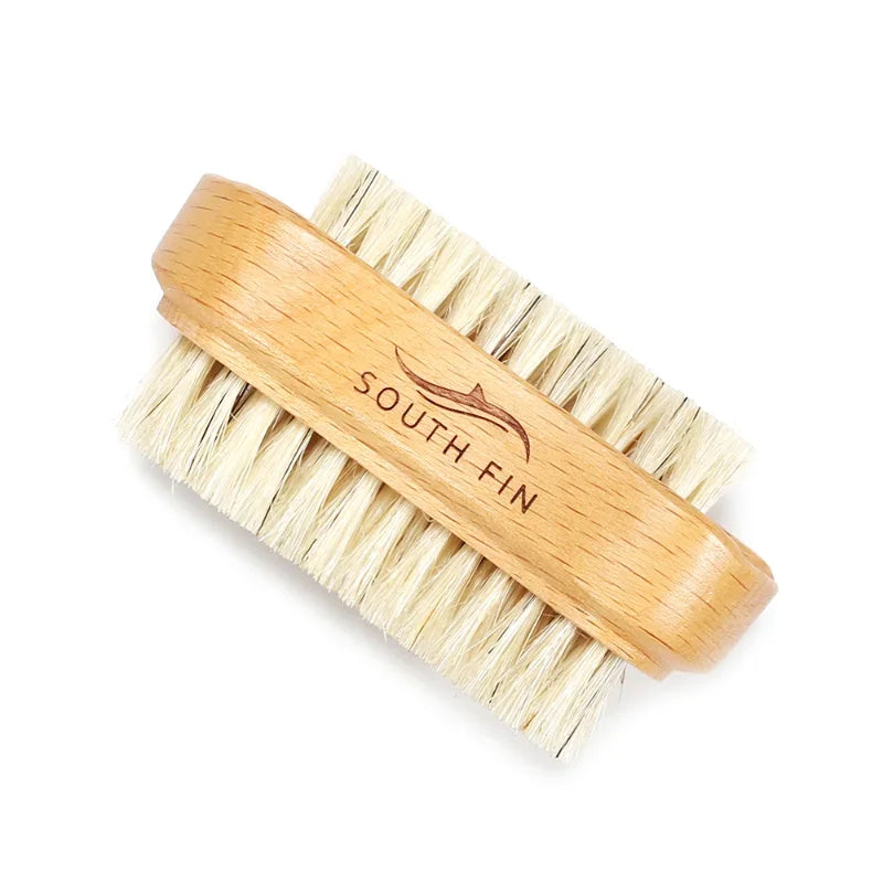 Double Sides Brushes Nail Cleaning Brush with Wooden Handle Natural Bristles Manicure Pedicure Tool Scrubbing Brush Peaceful Pleasures Health and Wellness