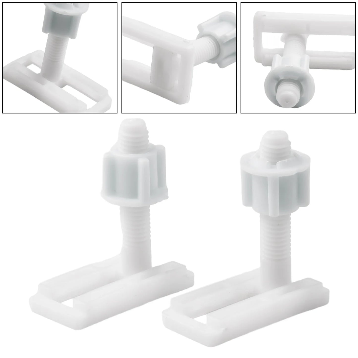 Toilet Seat White Hinges Full Bolts Screws Bathroom Repair Kits Tools
