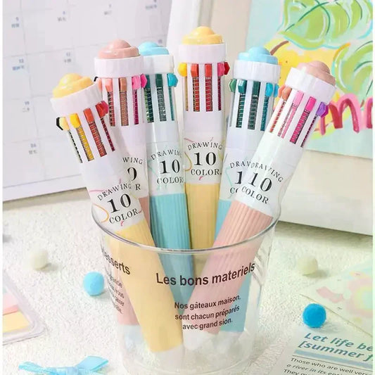 28-Color Multicolor Ballpoint Pen 0.8mm Soft Grip Press Click Multicolor Ballpoint Pen Oasis Select