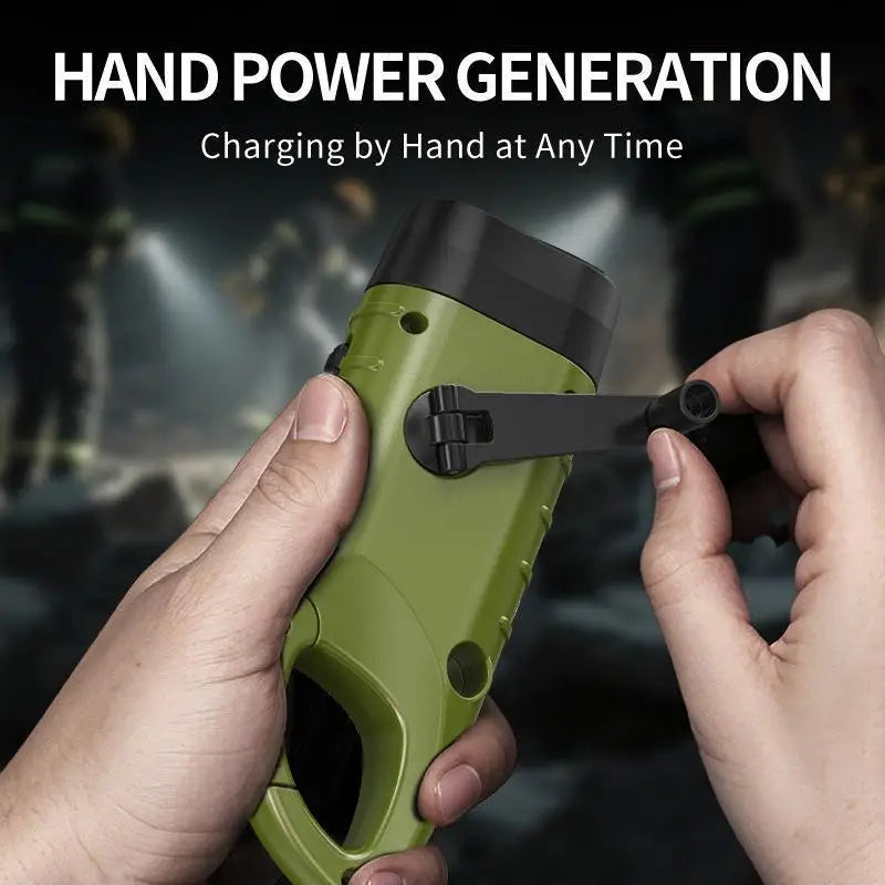 Solar Hand Crank LED Camping Lantern & Flashlight | Emergency