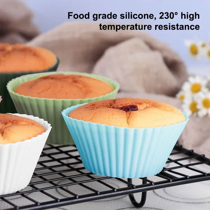 Silicone Cupcake Molds 12/24 Pack – BPA-Free Muffin Baking Cups