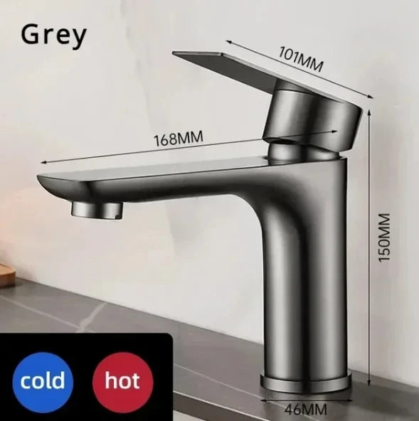 304 Stainless Steel Single Handle Bathroom Sink Faucet