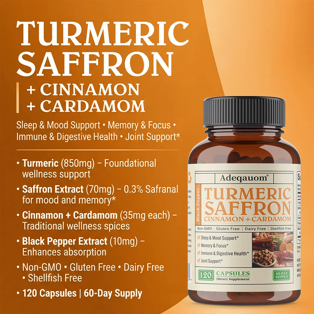 Turmeric Saffron Capsules | Joint, Immune & Digestive Support